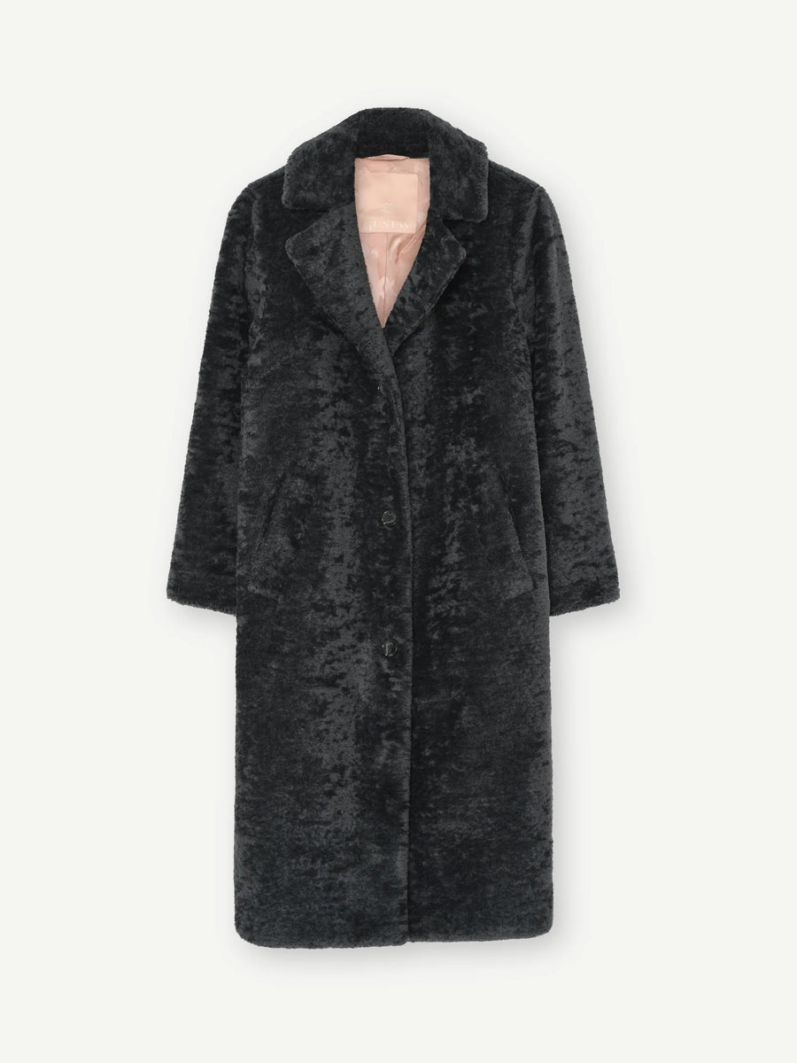 Gustav - Galia fake fur coat - grey