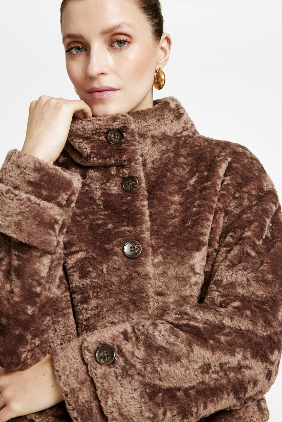 Gustav - Maddy fake fur coat - Leafless