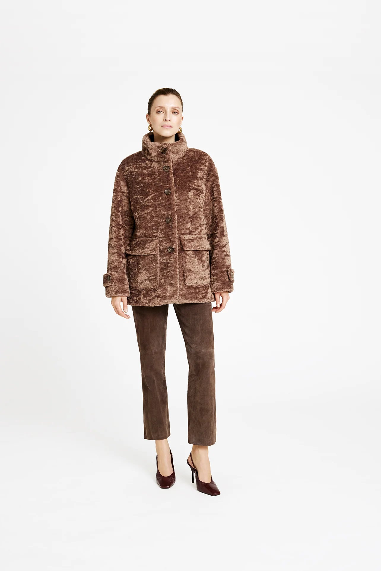 Gustav - Maddy fake fur coat - Leafless