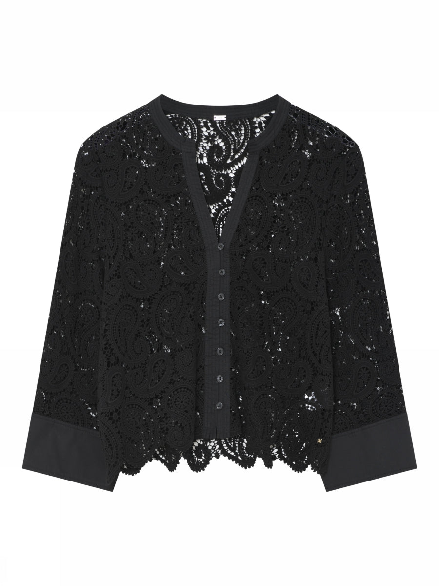 Gustav - Vivian lace shirt - Sort