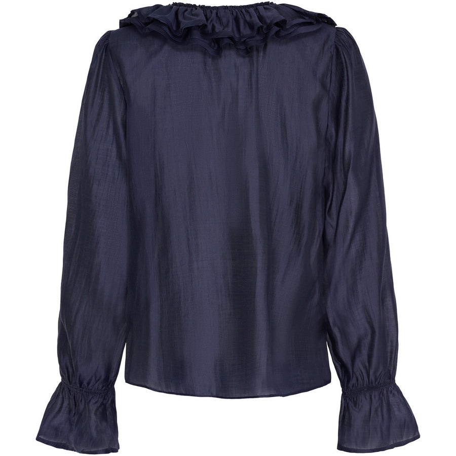 Isay - Klara flounce blouse - Navy
