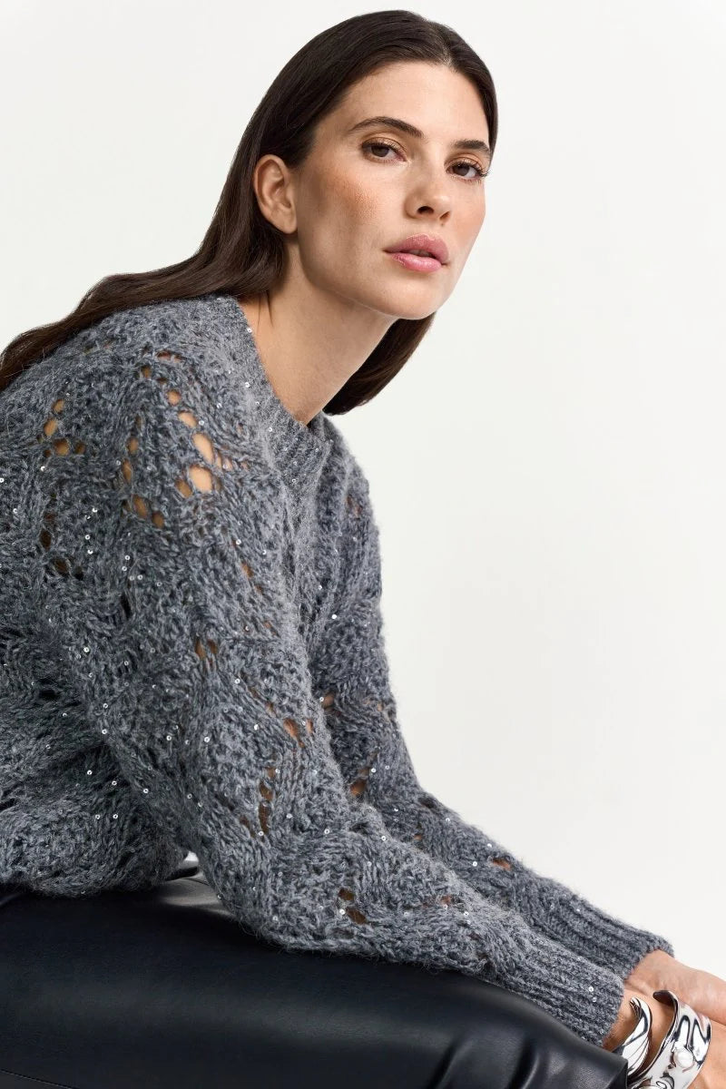 Rich and Royal - Ajour Sequince - Grey