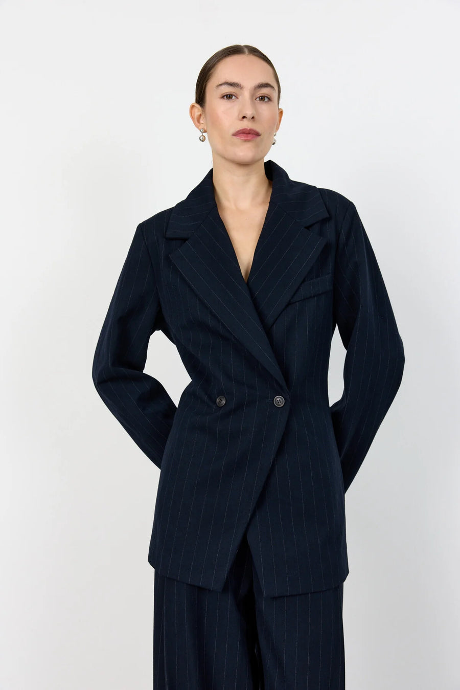 Leveté Room - Olivia nålestrib blazer - Navy