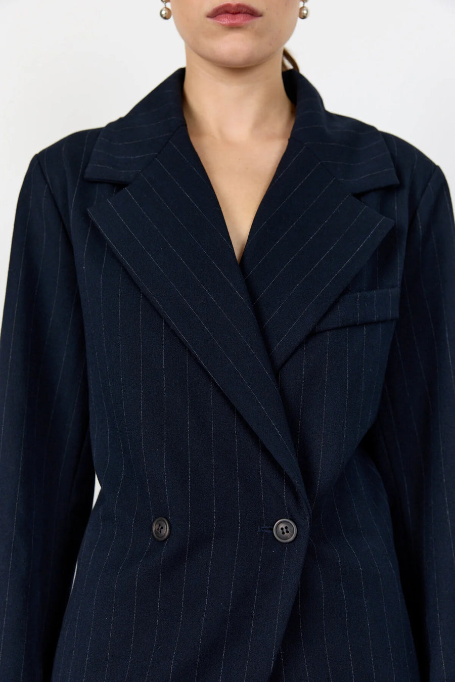 Leveté Room - Olivia nålestrib blazer - Navy