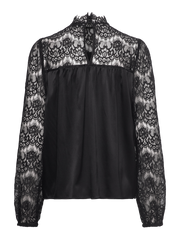 RM - Jade silk LS blouse - Black
