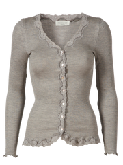 Rosemunde - Babette silk LS cardigan - L. grey