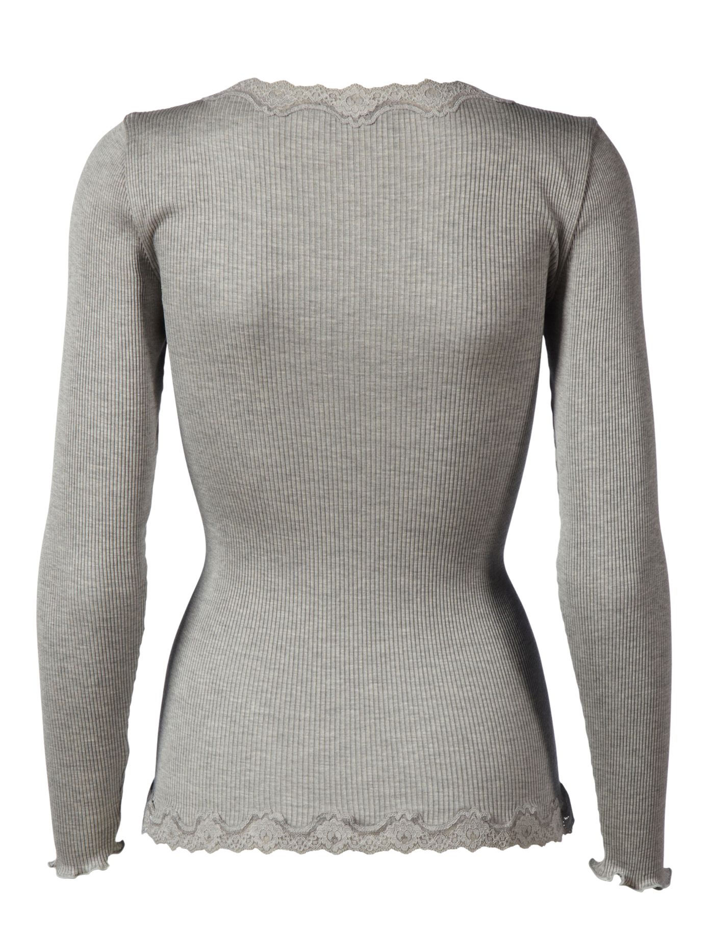 Rosemunde - Babette silk LS cardigan - L. grey