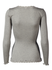 Rosemunde - Babette silk LS cardigan - L. grey