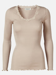 Rosemunde - Babette silk LS shirt - Cacao