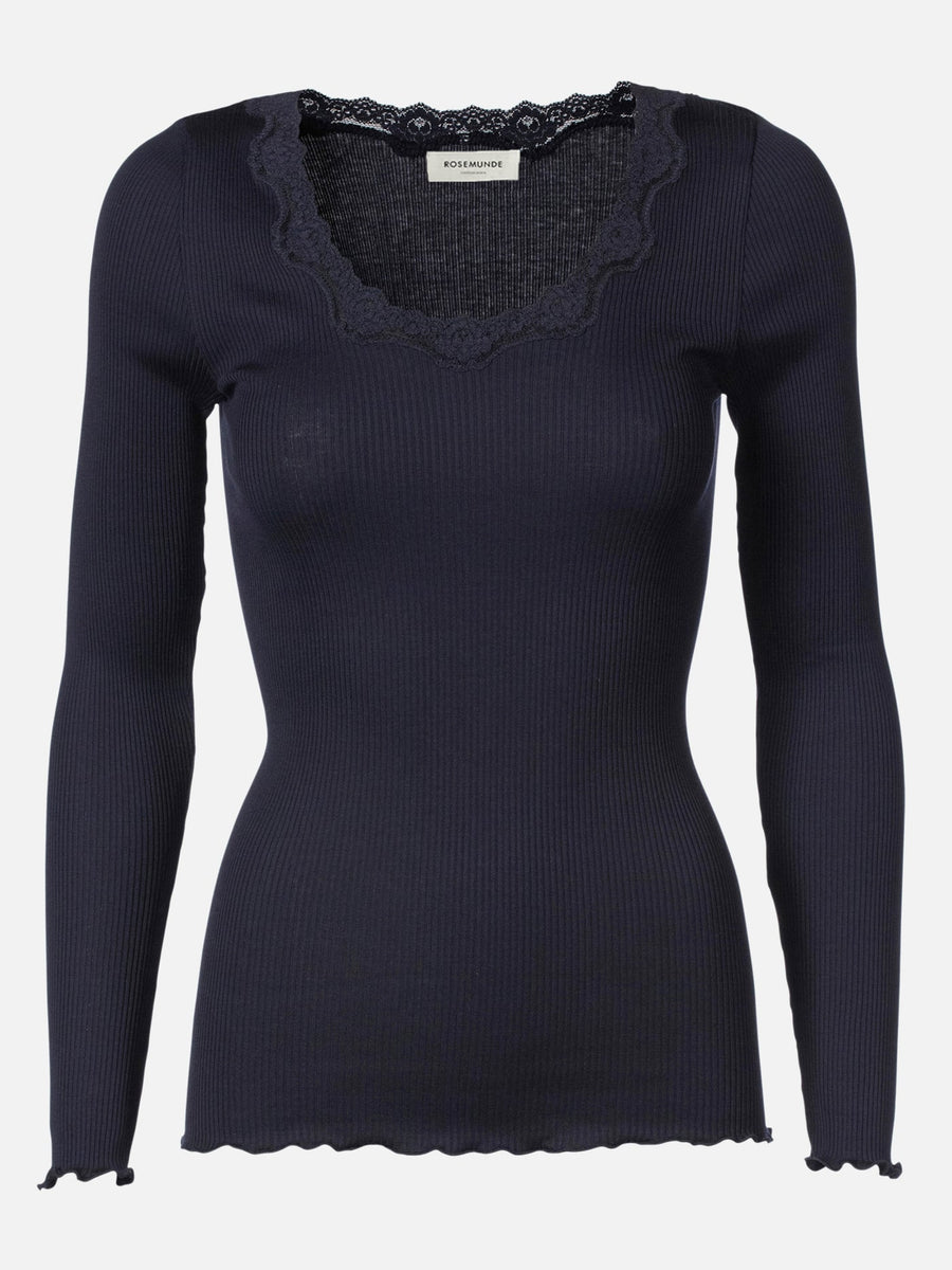 Rosemunde - Babette silk LS shirt - Navy