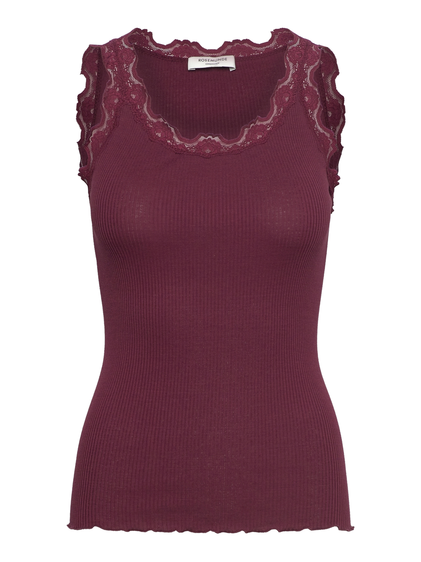 Rosemunde - Babette silk U-neck top - Tawny port
