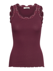 Rosemunde - Babette silk U-neck top - Tawny port