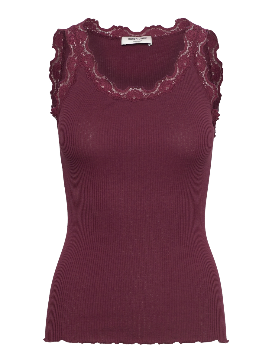 Rosemunde - Babette silk U-neck top - Tawny port