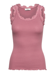 Rosemunde - Babette silk U-neck top - Nostalgia rose