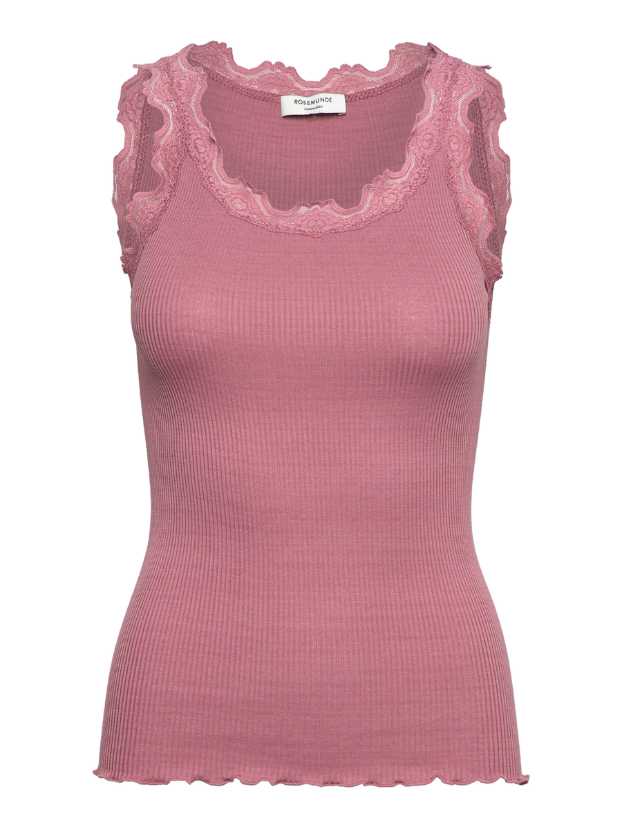 Rosemunde - Babette silk U-neck top - Nostalgia rose