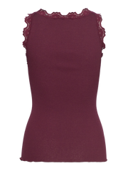 Rosemunde - Babette silk U-neck top - Tawny port