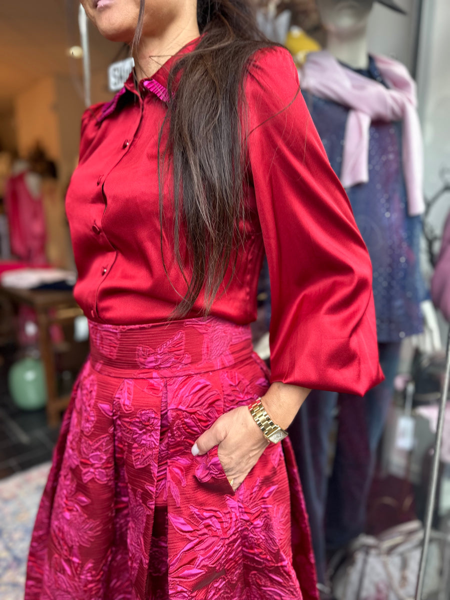 Dea Kudibal - AlbisDea - Skirt pleats - Rosy Jaquard