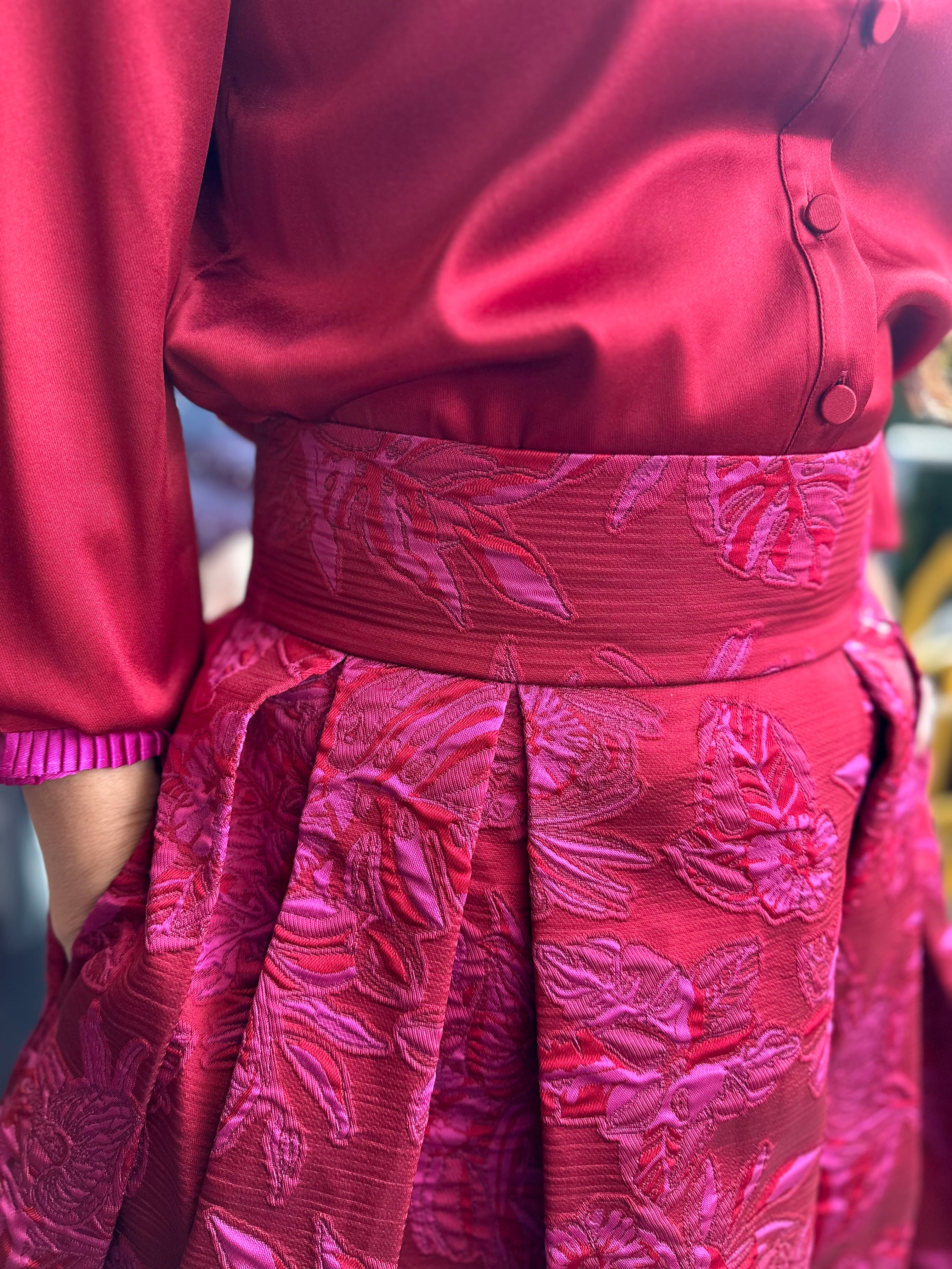 Dea Kudibal - AlbisDea - Skirt pleats - Rosy Jaquard