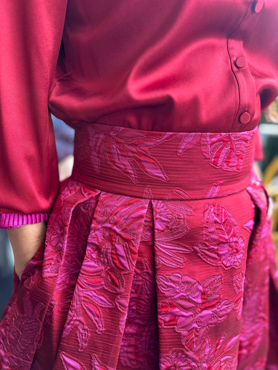 Dea Kudibal - AlbisDea - Skirt pleats - Rosy Jaquard