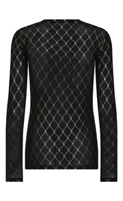 Hype the detail - Printet bluse - guld/sort