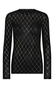 Hype the detail - Printet bluse - guld/sort