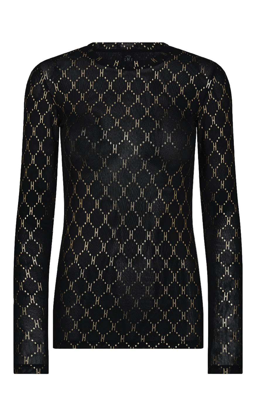 Hype the detail - Printet bluse - guld/sort