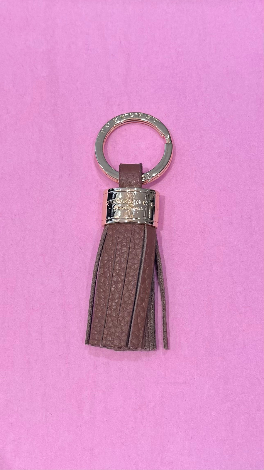 Pourchet - Leather bobble key ring - Camel