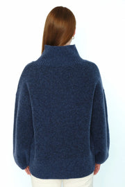 Hést - Patch short sweater - True Navy