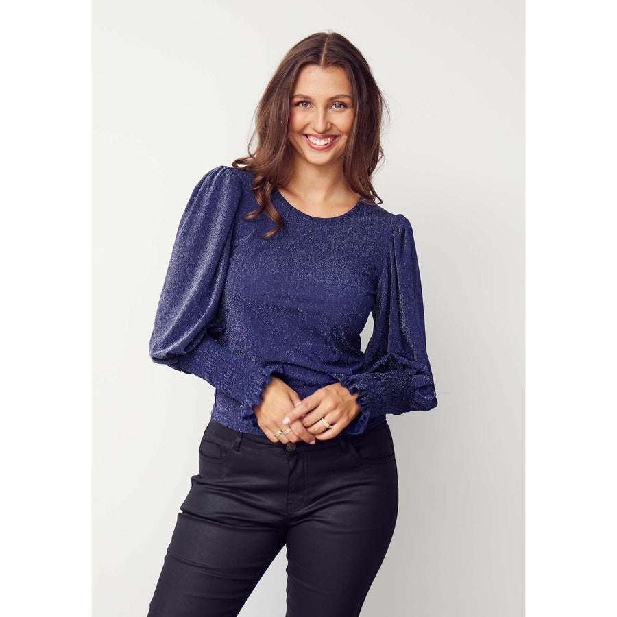Isay - Barbel blouse - Blue/silver