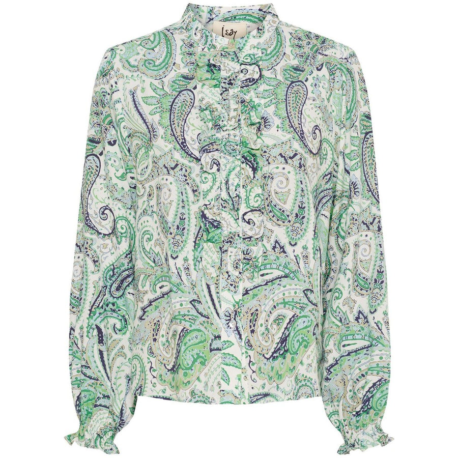Isay - Gyta Ruffle - Green Paisley