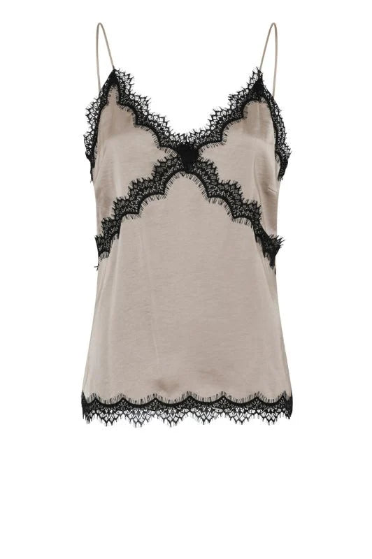La Rouge - Lotte Satin top - Sand