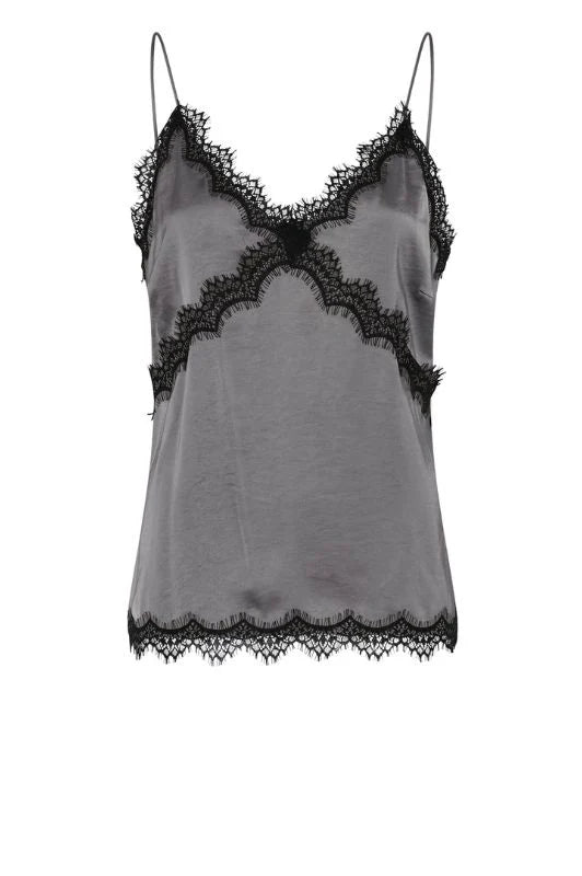 La Rouge - Lotte Satin Top - Grey