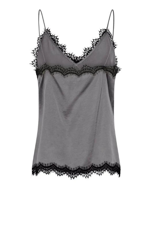 La Rouge - Lotte Satin Top - Grey