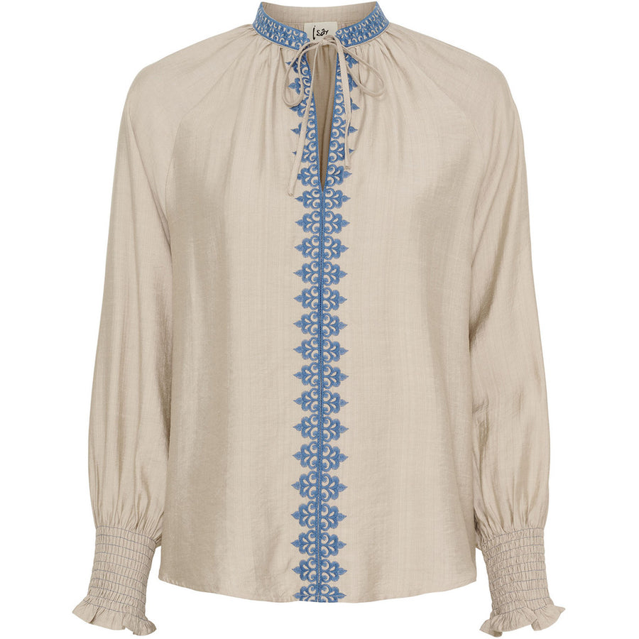 Isay - Lykke Deco Blouse - Sand/blue