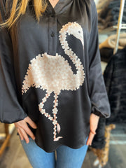 Charlotte Sparre -  Drema flamingo shirt - Taupe