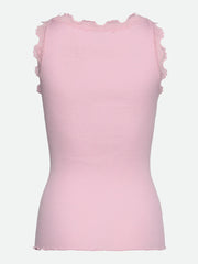 RoseMunde - Babette Silk U-neck Lace Top - Pink-a-boo