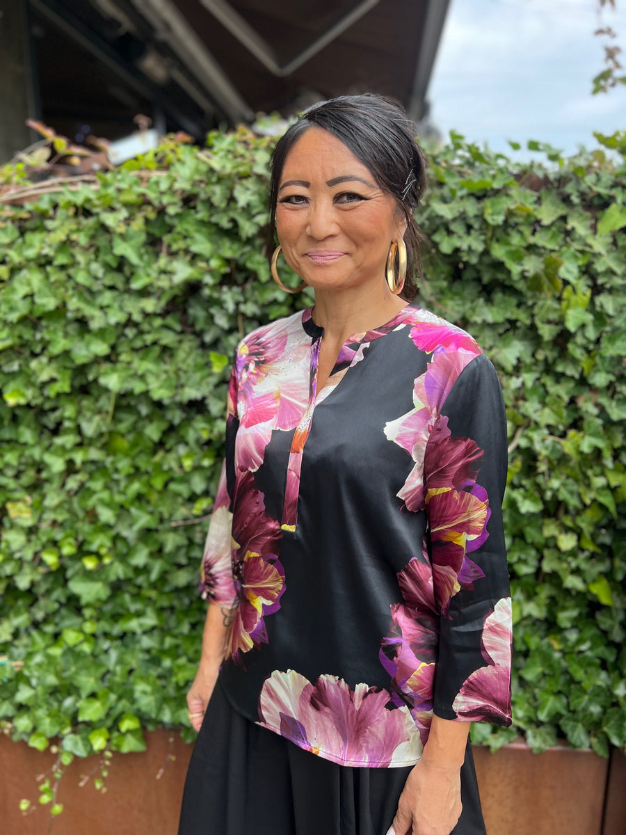 PBO - silky Bali Blouse - Dark Brown