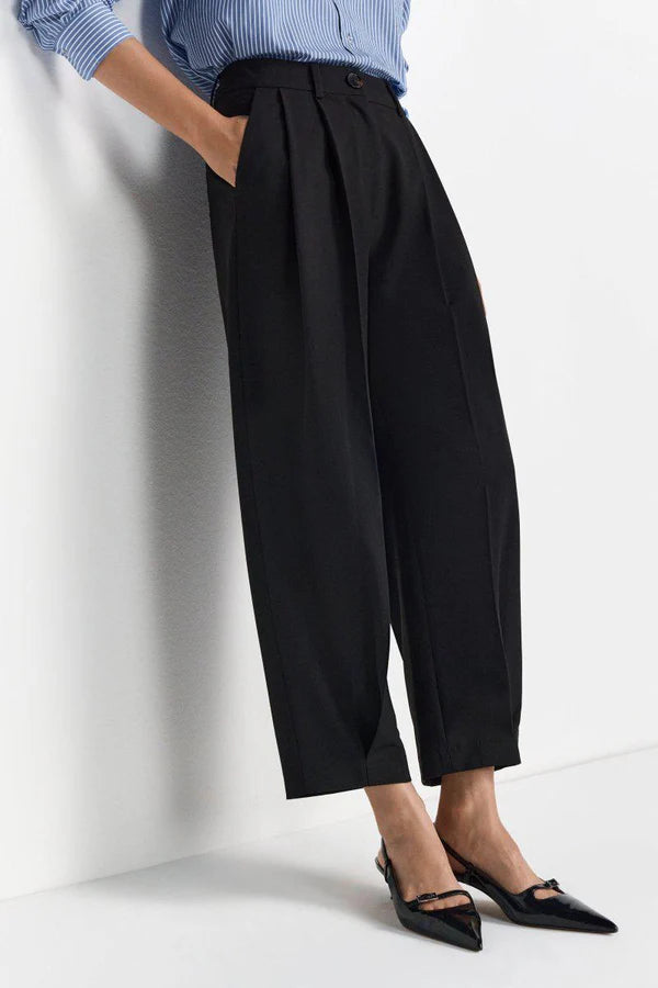 Rich & Royal - Barrel leg pants - black