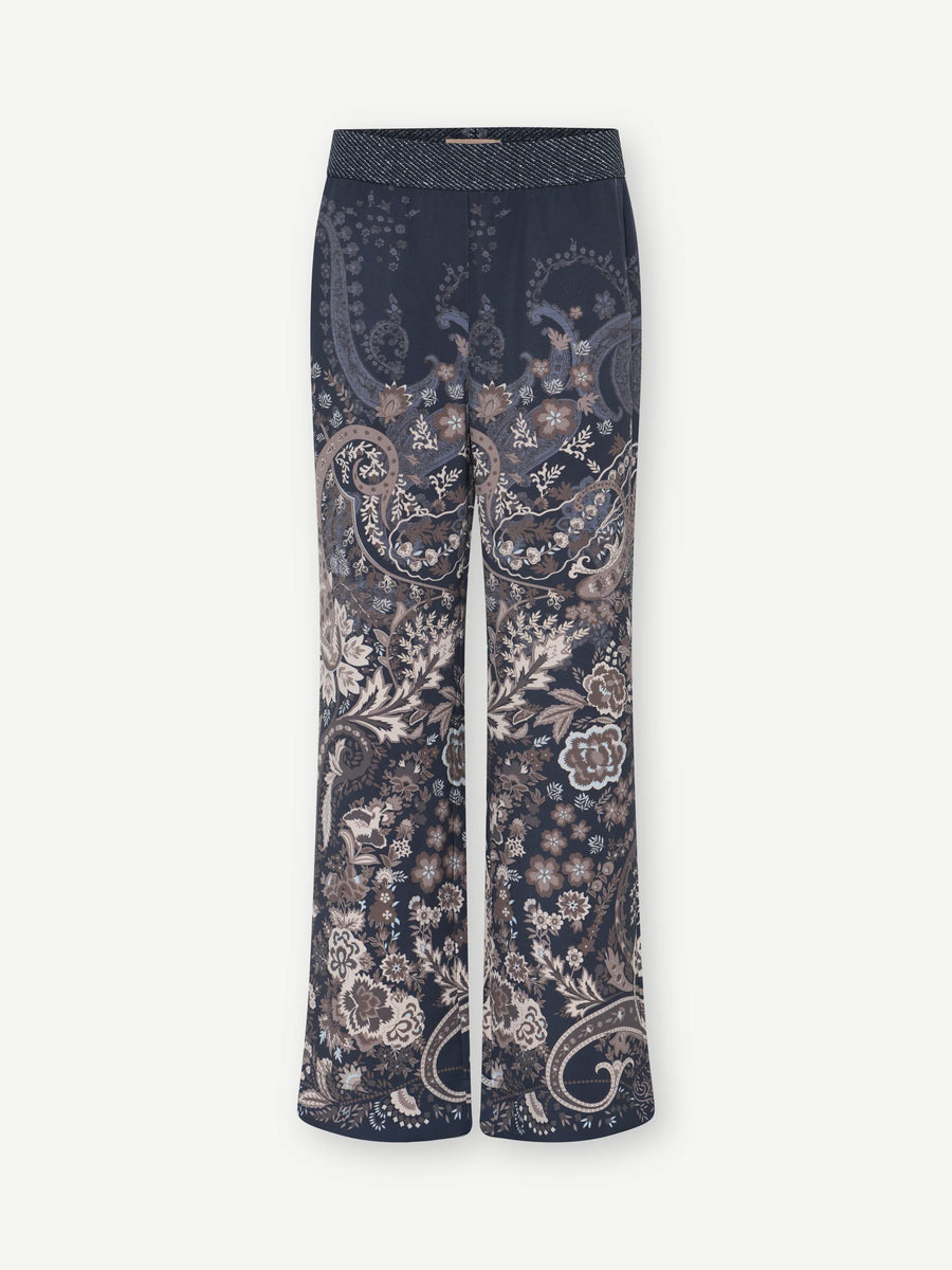 Gustav - Bay wide leg pants - After Midnight w. Print