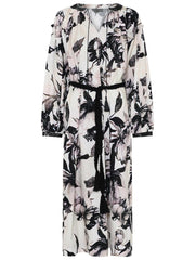 Lundgaard - Dress w. gatherings - Black Flow