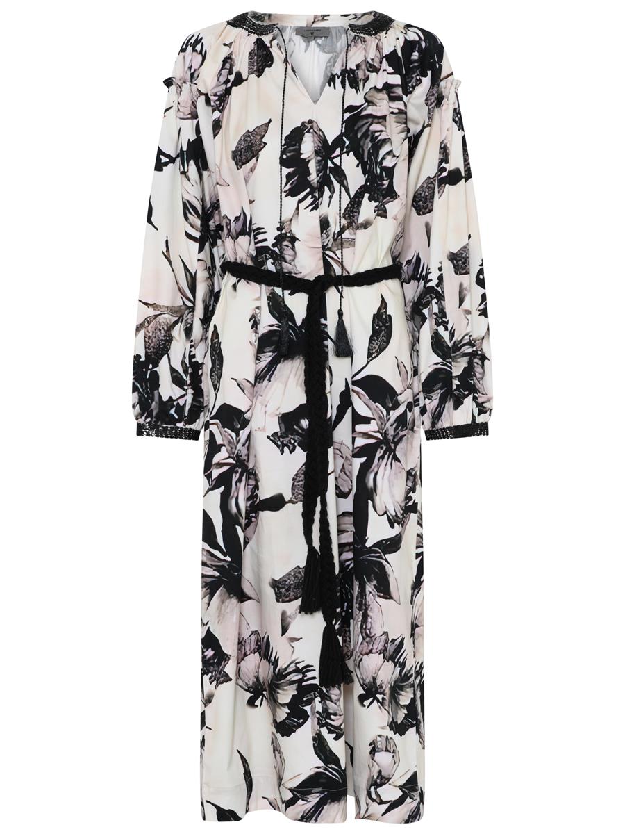 Lundgaard - Dress w. gatherings - Black Flow