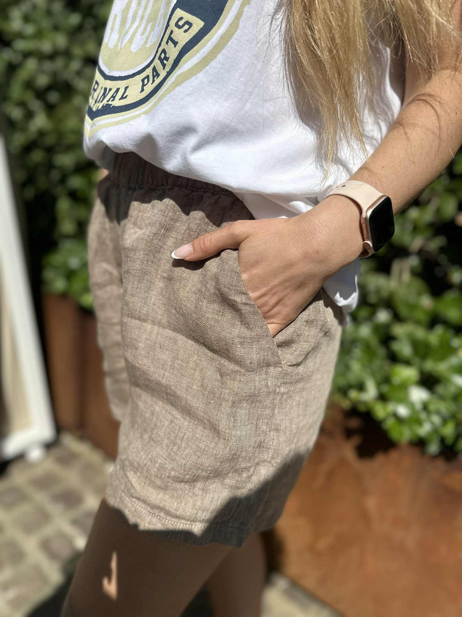 Bruun & Stengade - Brune hør shorts