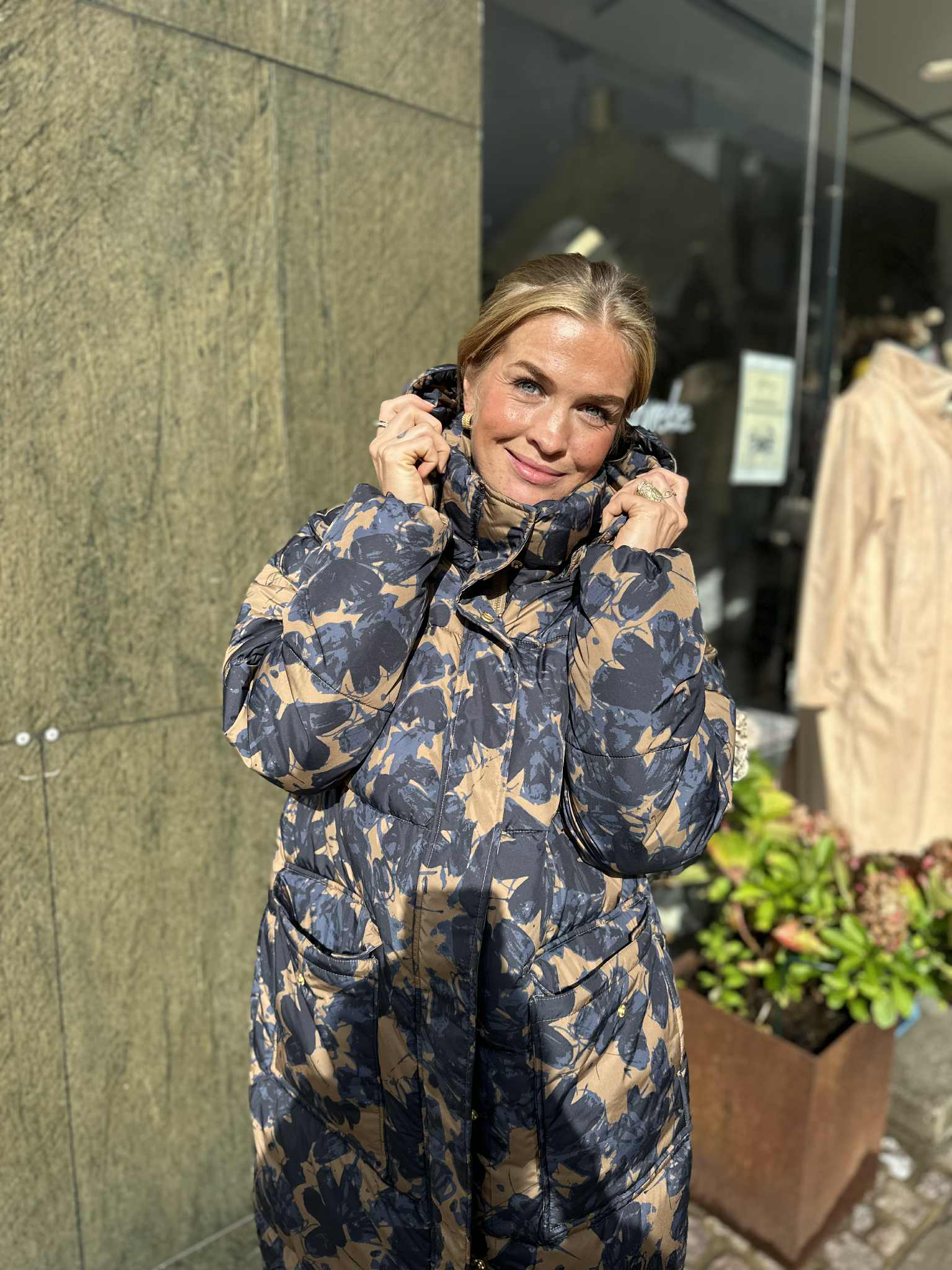 Ilse Jacobsen - Long padded coat - Beige butterfly