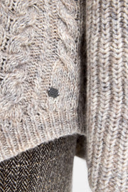 Gustav - Came Boxy Knit Cape - Paloma