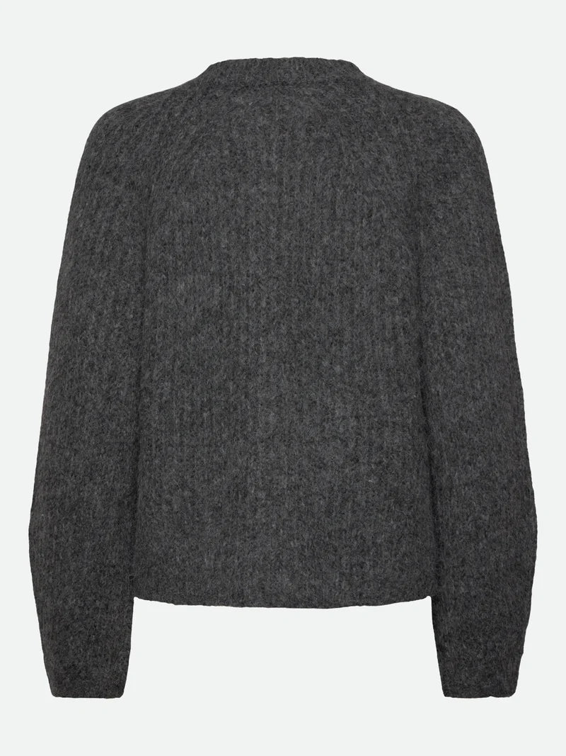 Rosemunde - Tulip wool knit  LS cardigan - grey