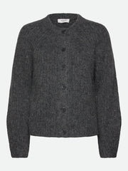 Rosemunde - Tulip wool knit  LS cardigan - grey