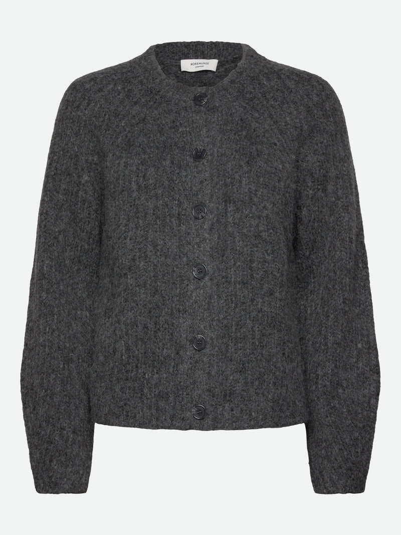 Rosemunde - Tulip wool knit  LS cardigan - grey