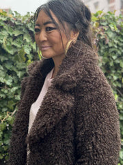 Rich & Royal - Long curly coat - choko
