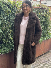 Rich & Royal - Long curly coat - choko