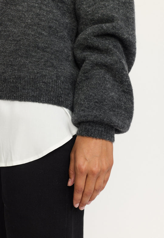 Soft Rebels - Allison knit - Dark grey mel.